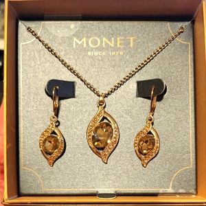 Brown Topaz Earrings & Necklace